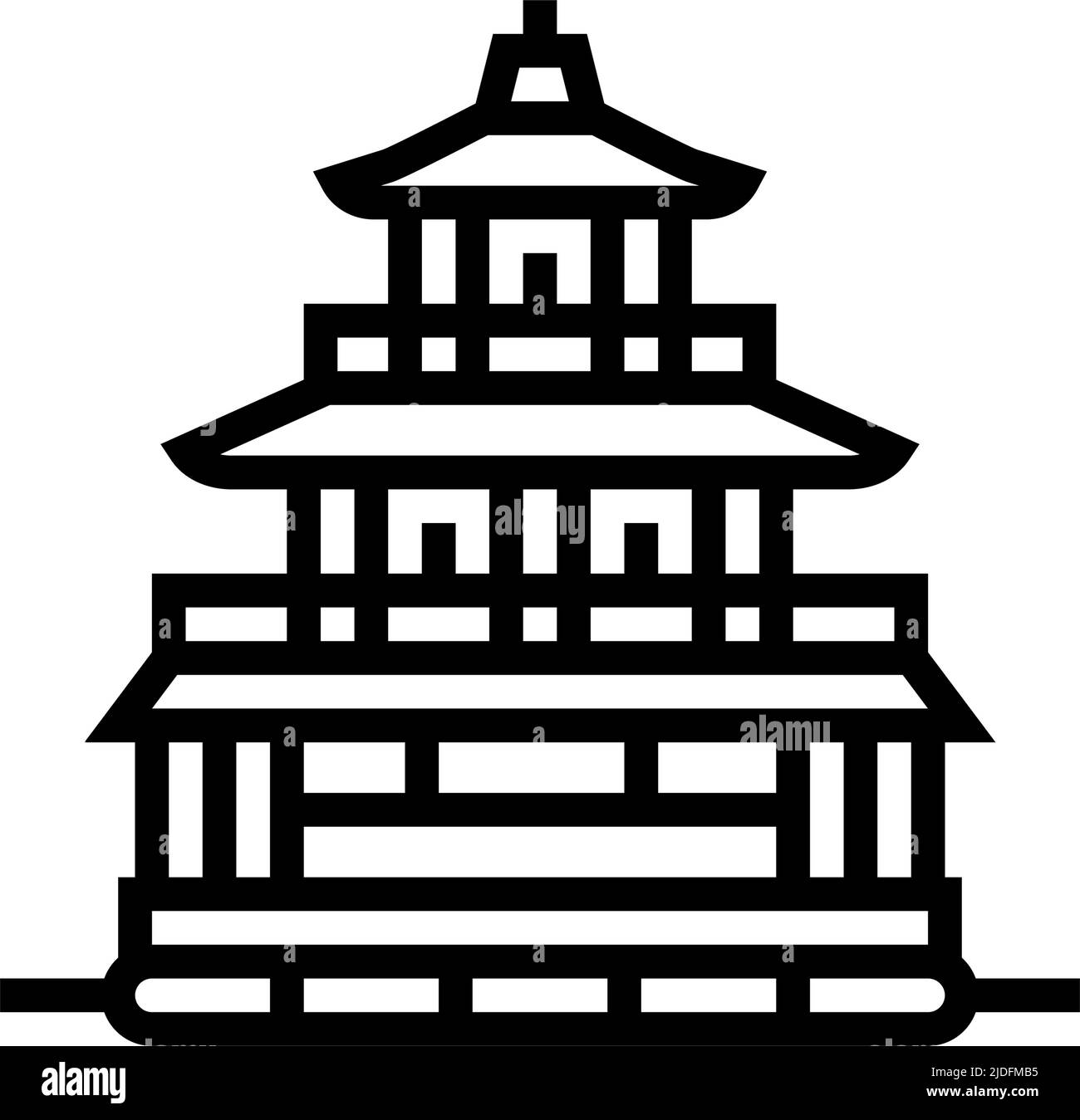 illustrazione vettoriale dell'icona della linea golden pavilion Illustrazione Vettoriale