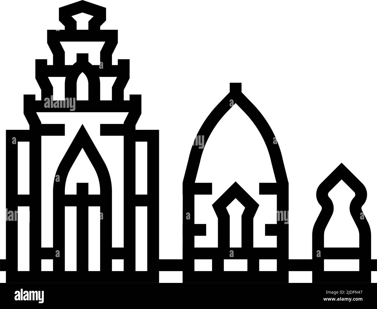 illustrazione vettoriale dell'icona della linea di po nagar delle torri Illustrazione Vettoriale