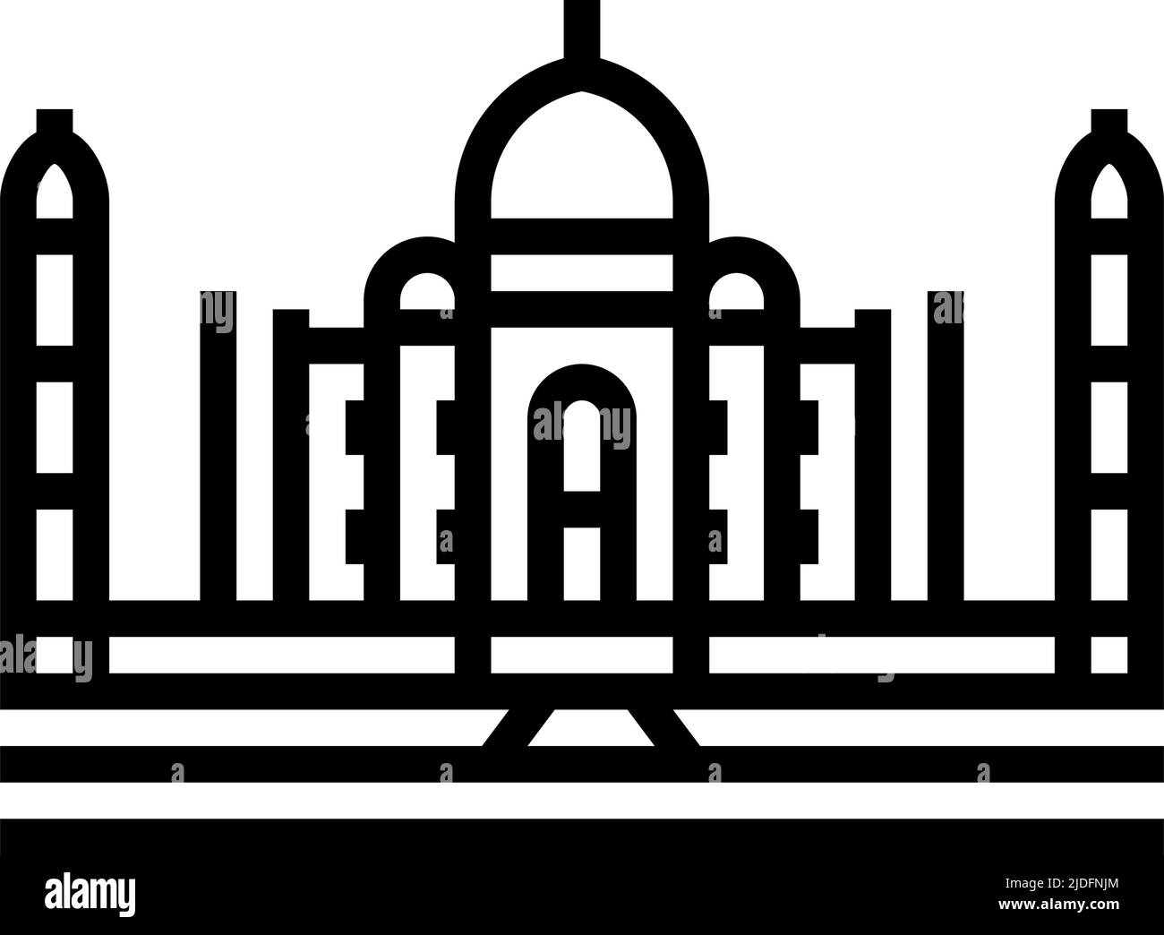 immagine vettoriale dell'icona della linea taj mahal Illustrazione Vettoriale