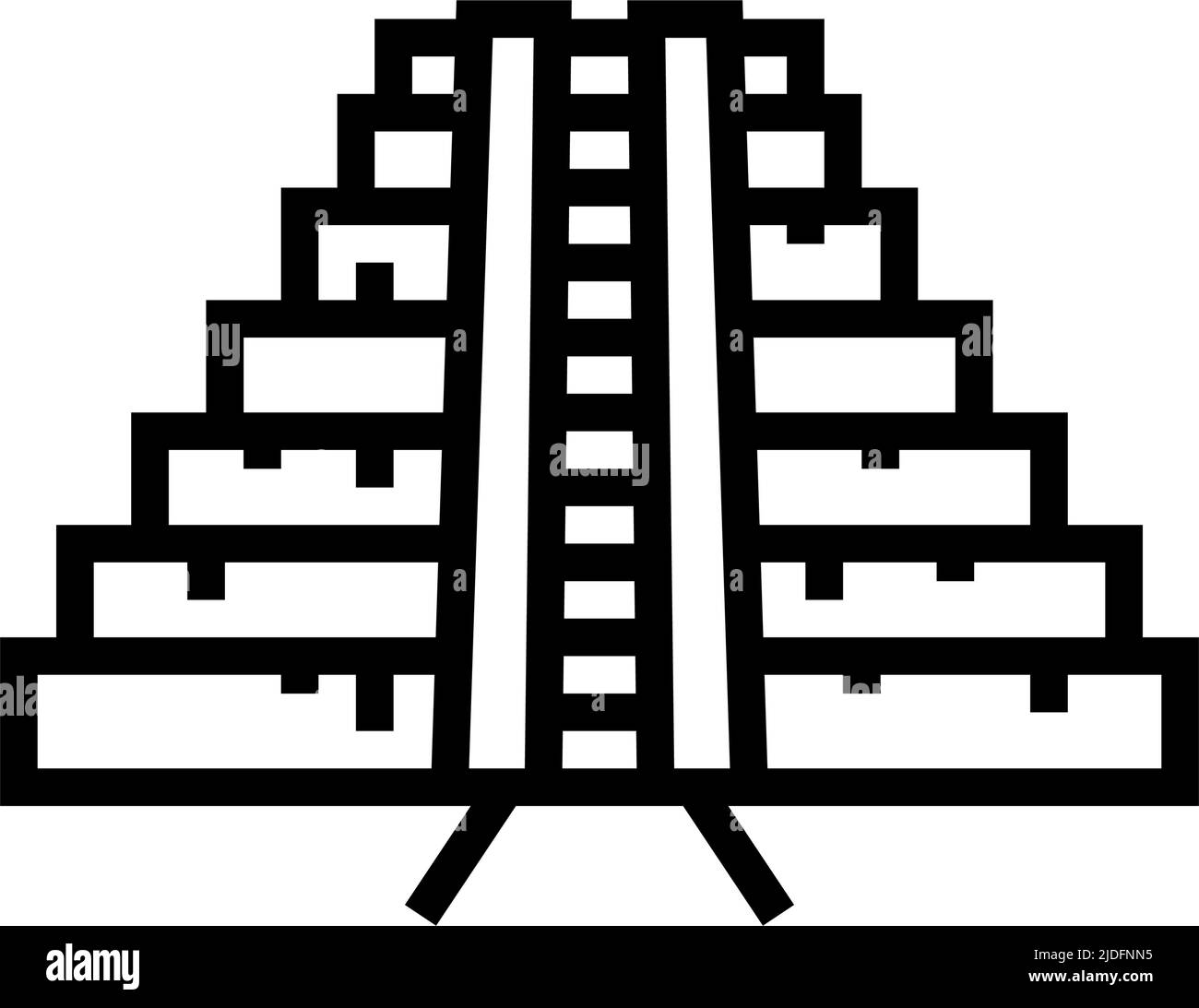 illustrazione vettoriale dell'icona della linea prasat thom Illustrazione Vettoriale