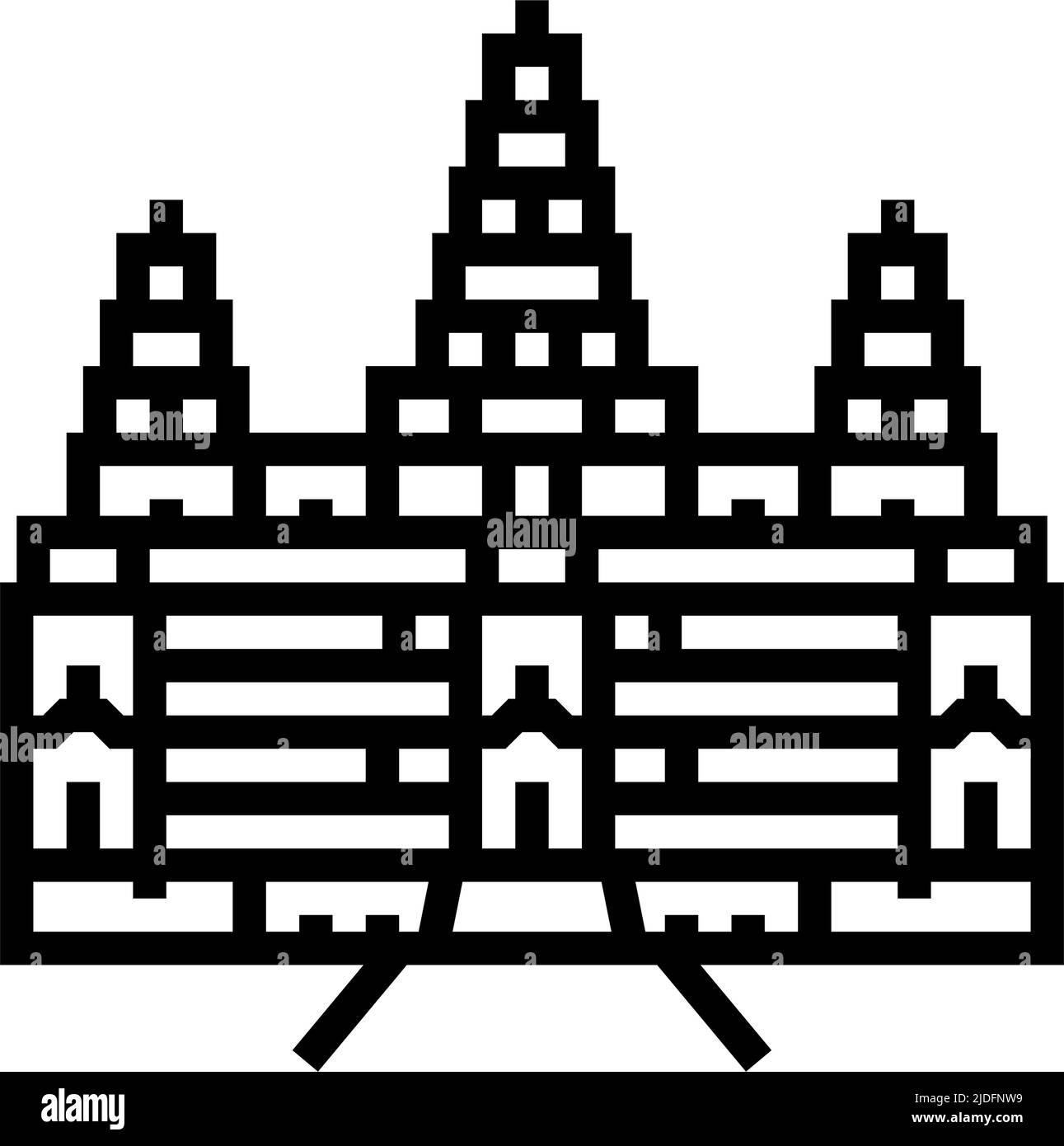 illustrazione vettoriale dell'icona della linea angkor wat Illustrazione Vettoriale