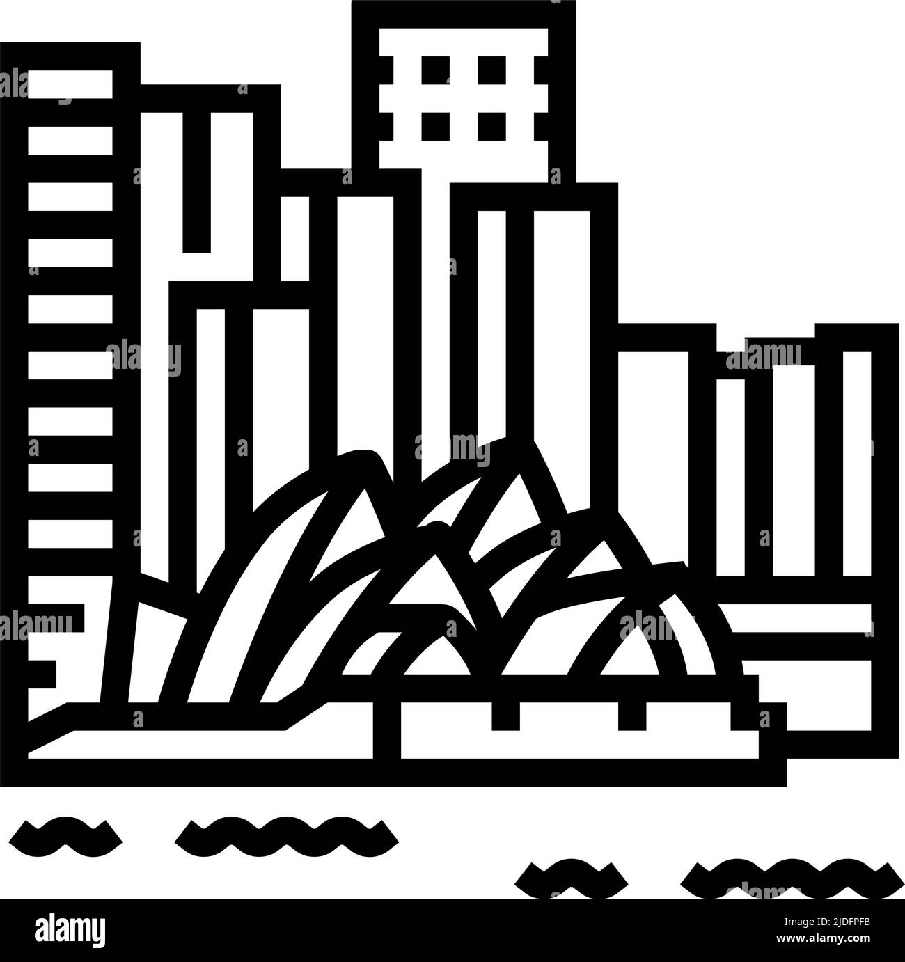 illustrazione vettoriale dell'icona della linea di port jackson Illustrazione Vettoriale