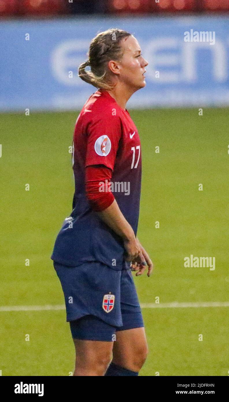 UEFA European Women's Championship 2021. 30 ago 2019. Irlanda del Nord 0 Norvegia 6 a Seaview, Belfast. Norvegia Femminista Internazionale di Femminile Kristine Minde Norvegia (17). Foto Stock