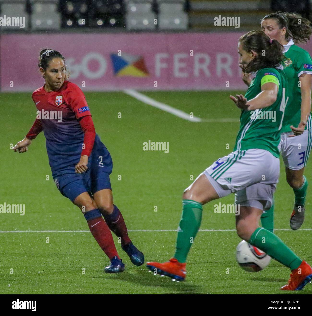 UEFA European Women's Championship 2021. 30 ago 2019. Irlanda del Nord 0 Norvegia 6 a Seaview, Belfast. Norvegia giocatore di calcio internazionale femminile Ingrid Wold Norvegia (2) . Foto Stock