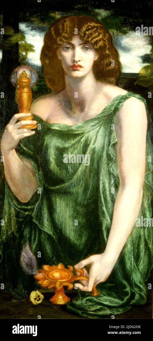 Il Titab Mnemosyne di Dante Gabriel Rossetti . Mnemosye era la dea tirana della memoria. Nella mitologia greca i titani furono il primo pantheon degli dei prima che furono rovesciati dagli Olimpi, guidati dal figlio di Cronos Zeus. Foto Stock