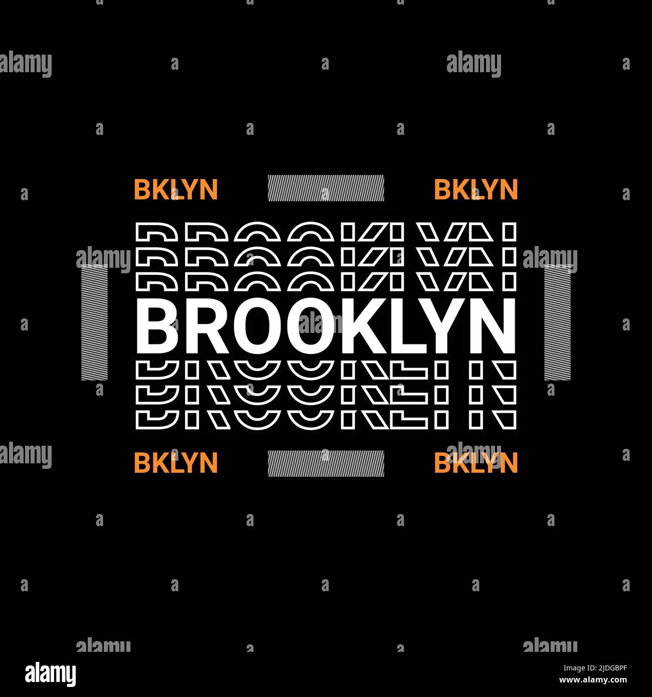 Design Brooklyn per la scrittura, adatto per la stampa serigrafica di magliette, abiti, giacche e altri Illustrazione Vettoriale