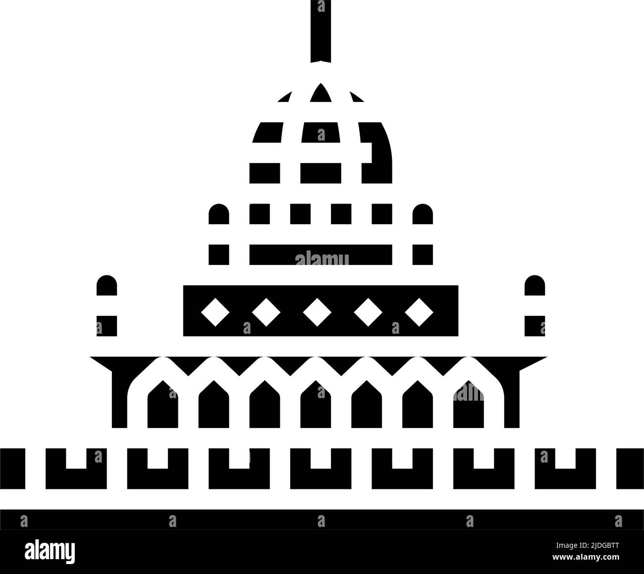 putrajaya costruzione icona glifo vettore illustrazione Illustrazione Vettoriale