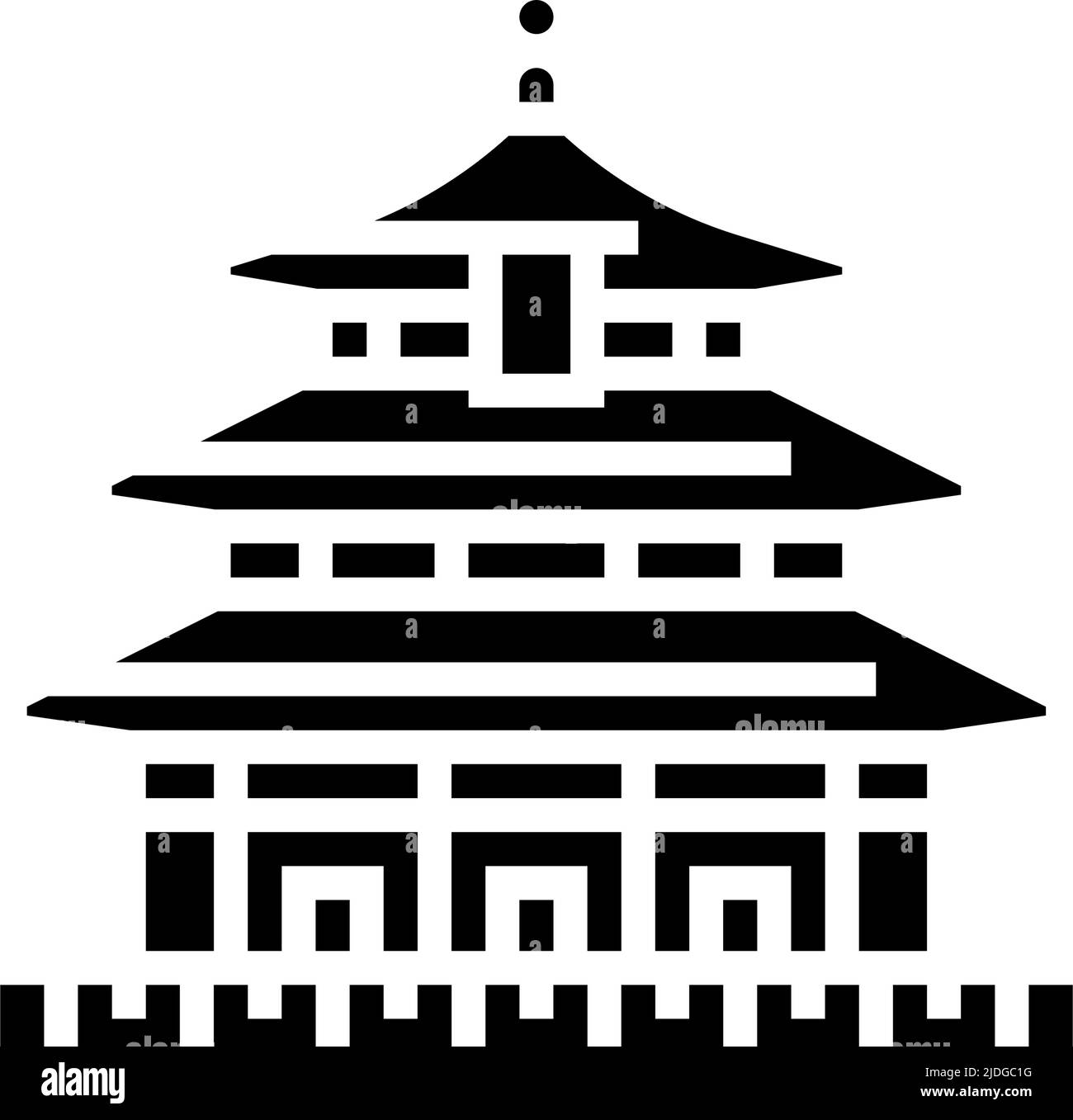 tempio del cielo icona glifo vettore illustrazione Illustrazione Vettoriale