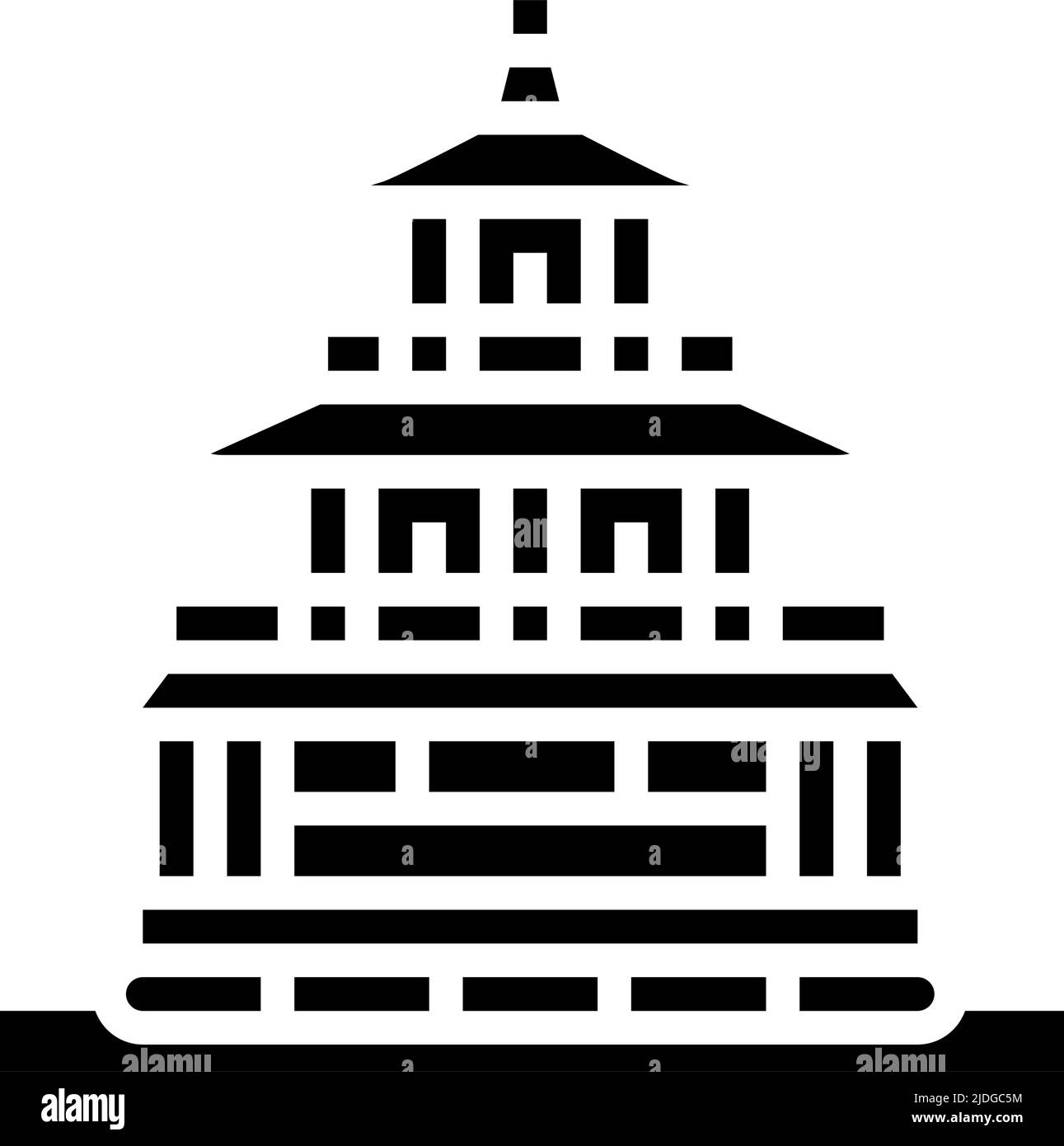 immagine vettoriale icona glyph golden pavilion Illustrazione Vettoriale