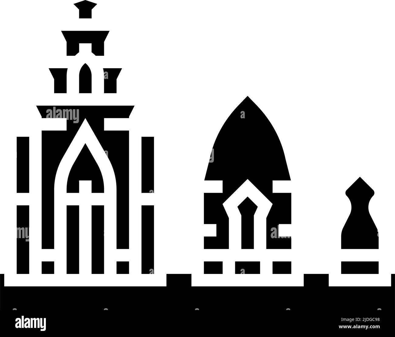 torri po nagar icona glifo illustrazione vettore Illustrazione Vettoriale