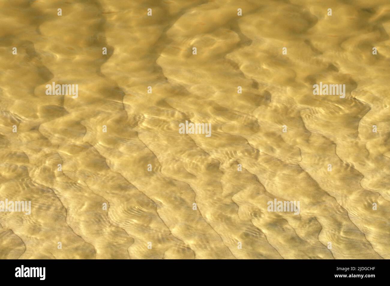 Acqua di mare poco profonda su fondo sabbioso Foto Stock