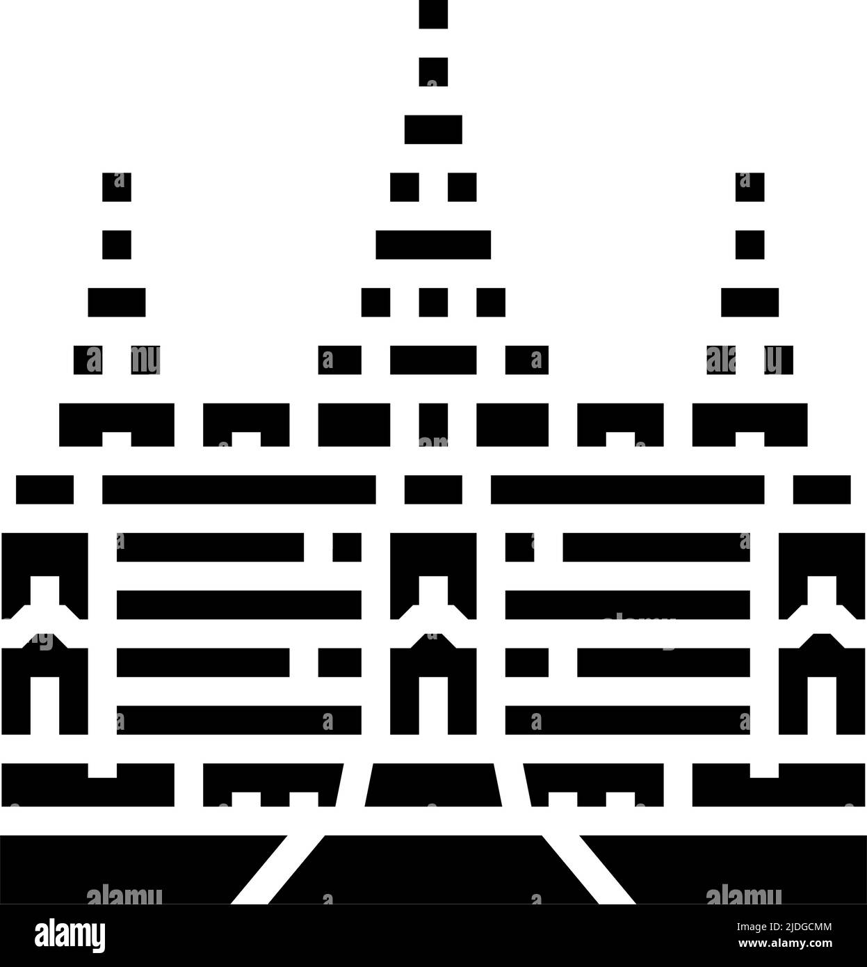 immagine vettoriale dell'icona del glifo angkor wat Illustrazione Vettoriale