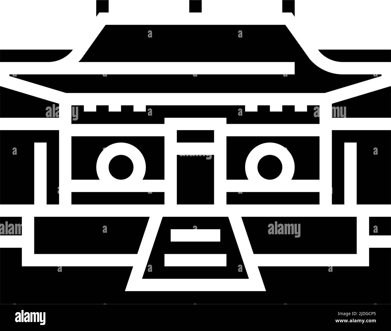 shaolin monastero icona glifo vettore illustrazione Illustrazione Vettoriale