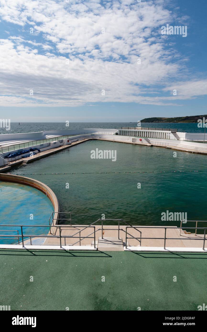 Jubilee Art Deco piscina all'aperto, Penzance, Cornovaglia Foto Stock