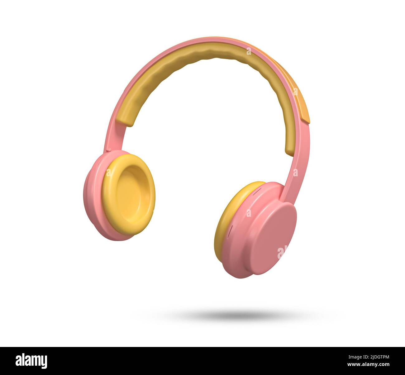 Icona auricolare 3D. Cuffie audio con dettagli rosa. cuffie wireless 3d  dallo stile minimalista. Ascolta il gadget musicale. Strumenti musicali  audio Foto stock - Alamy