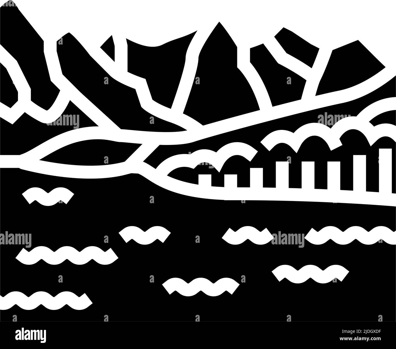 simbolo di simbolo di glifo del parco nazionale di banff Illustrazione Vettoriale