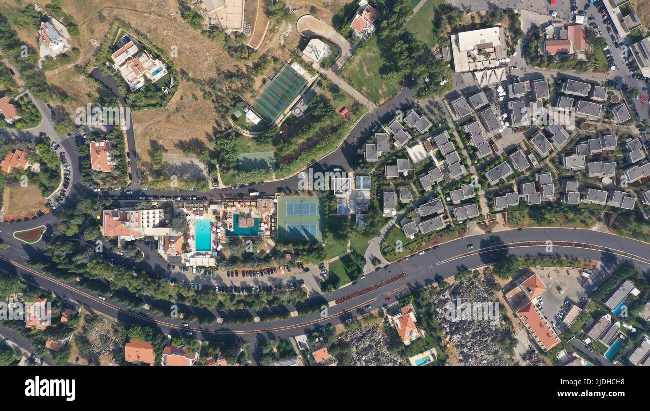Faqra club, resort con piscine e campo da tennis, Monte Libano - Faraya, Medio Oriente Foto Stock
