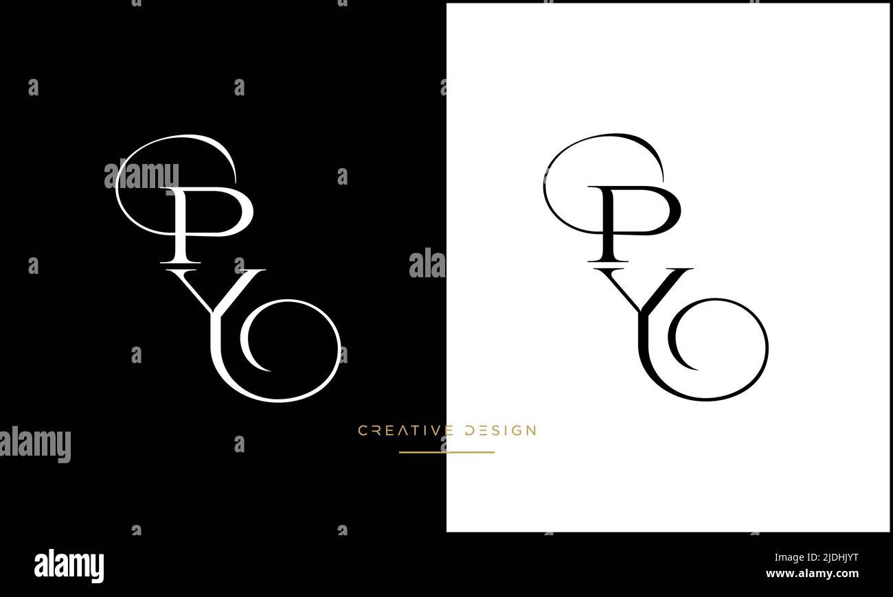 Alfabeto lettere PY o YP astratto icona Logo Monogramma Illustrazione Vettoriale
