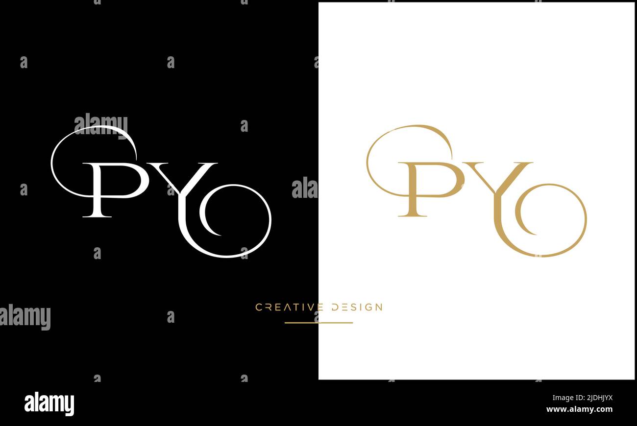 Alfabeto lettere PY o YP astratto icona Logo Monogramma Illustrazione Vettoriale