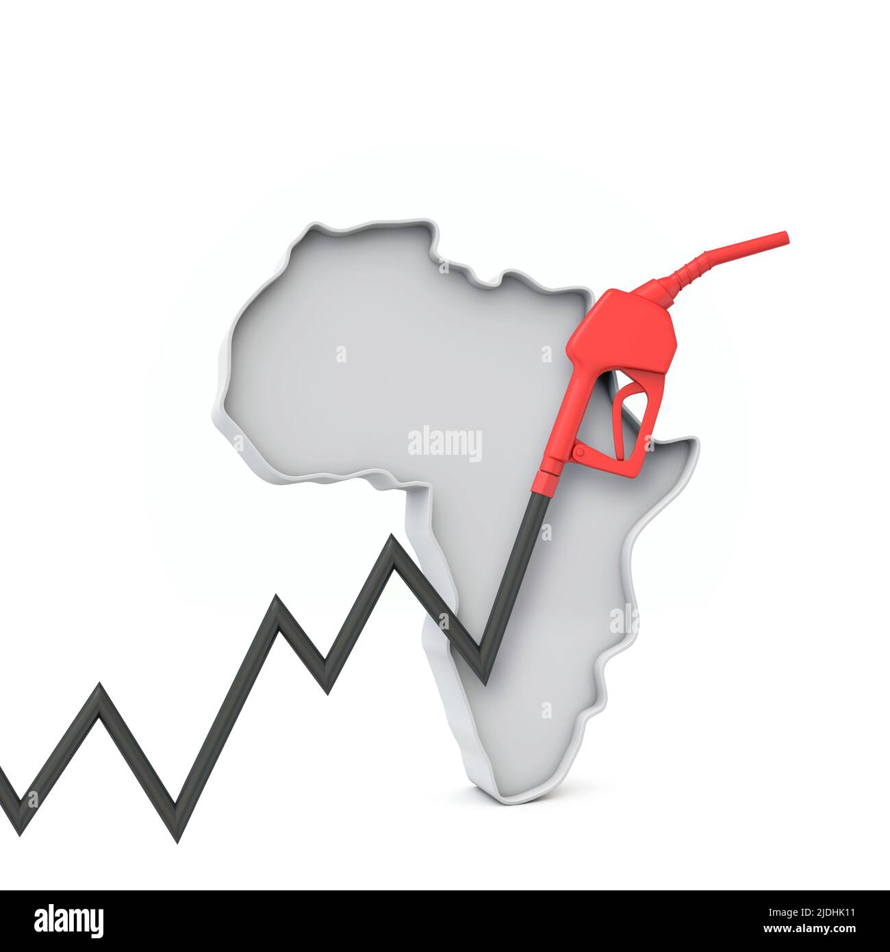 Concetto di aumento dei costi della benzina e del carburante in africa. 3D rendering Foto Stock