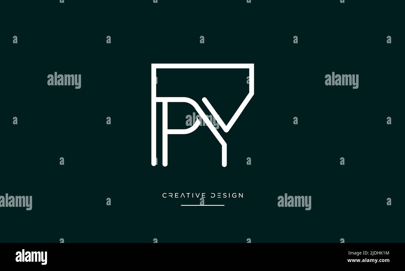 Alfabeto lettere PY o YP astratto icona Logo Monogramma Illustrazione Vettoriale