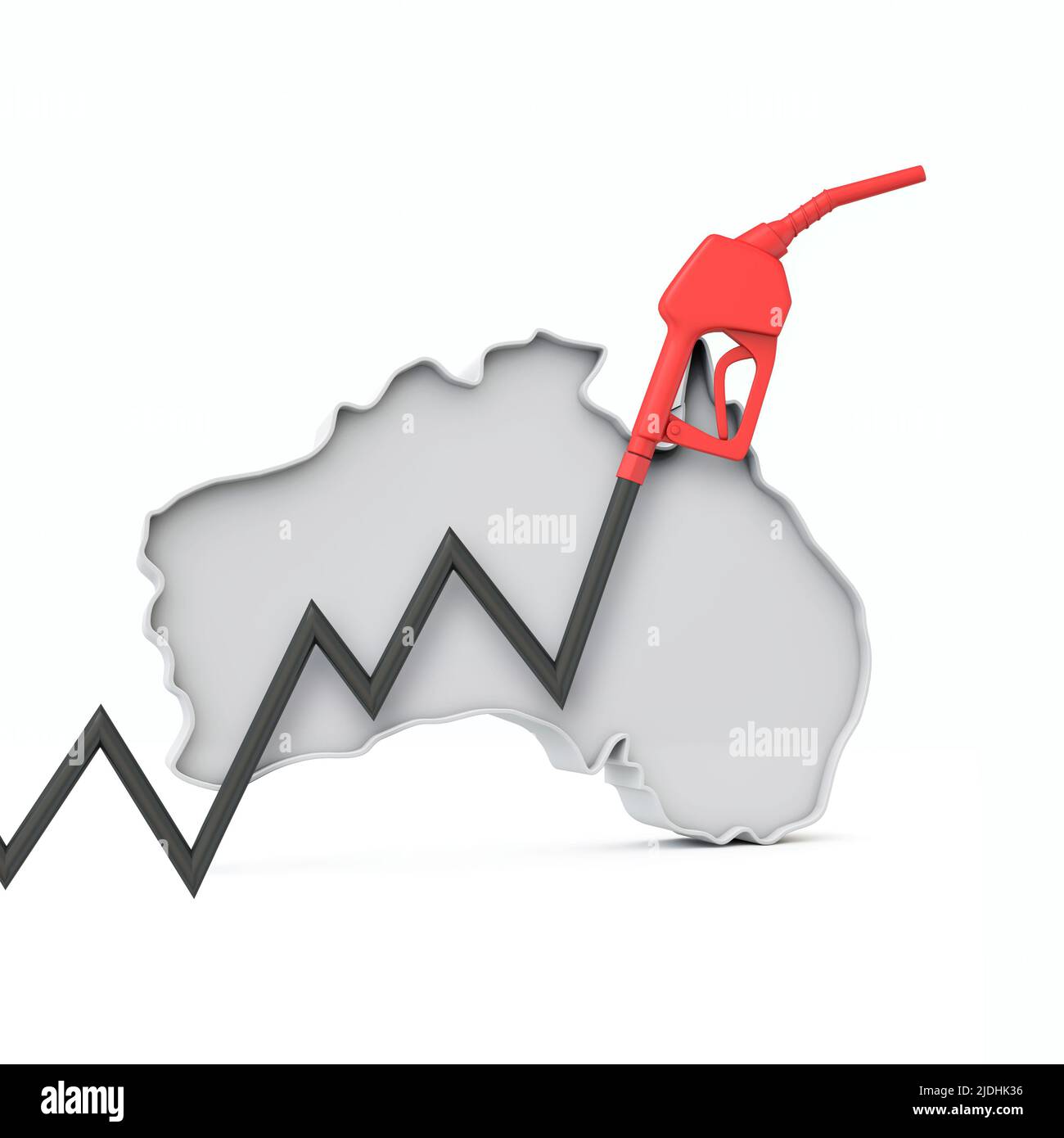 Aumento dei costi della benzina e del carburante in australia Concept. 3D rendering Foto Stock