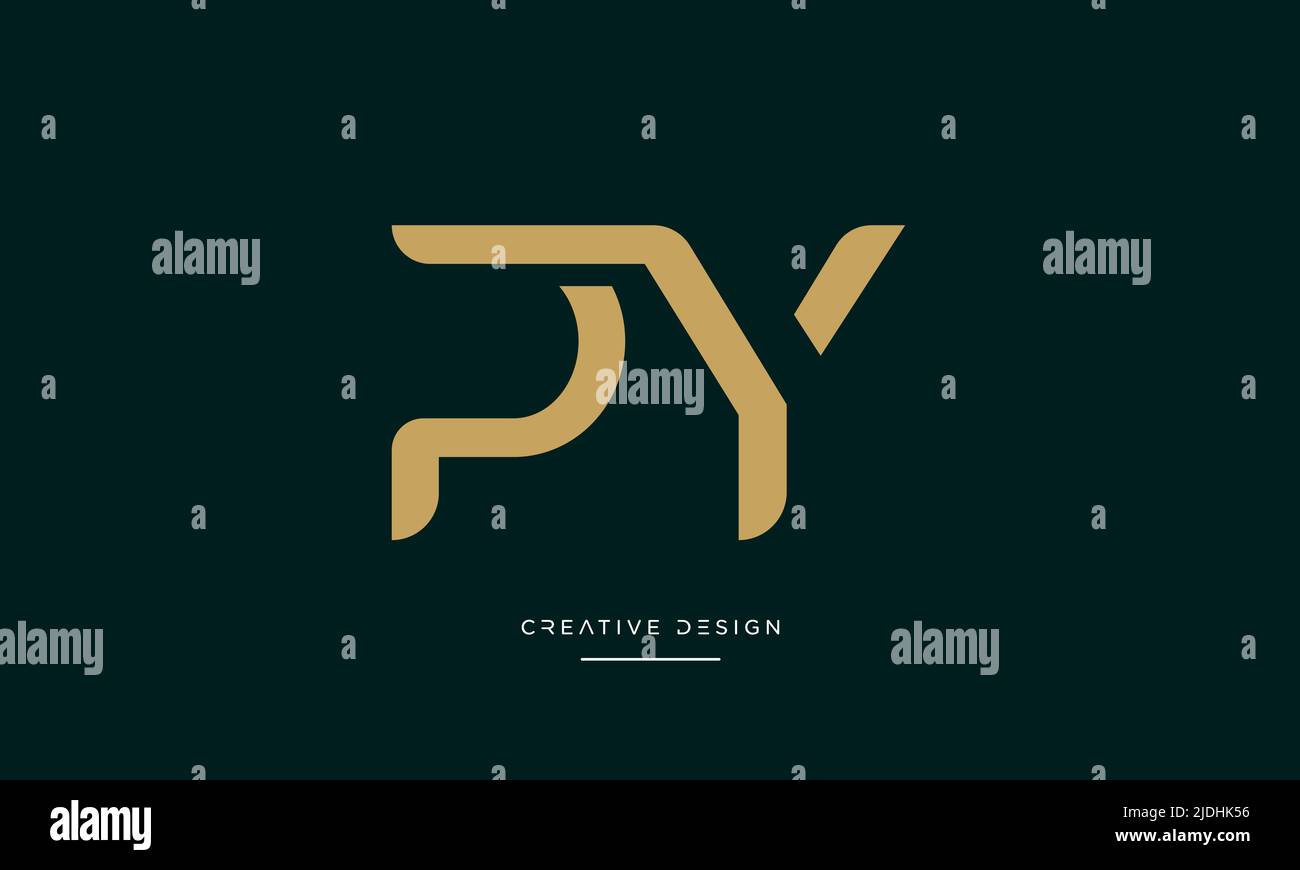 Alfabeto lettere PY o YP astratto icona Logo Monogramma Illustrazione Vettoriale