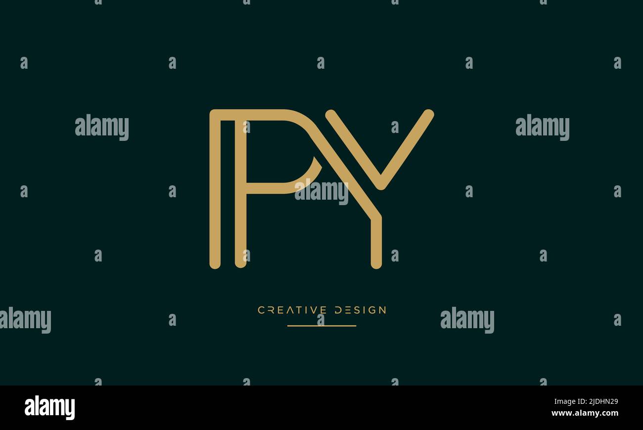 Alfabeto lettere PY o YP astratto icona Logo Monogramma Illustrazione Vettoriale