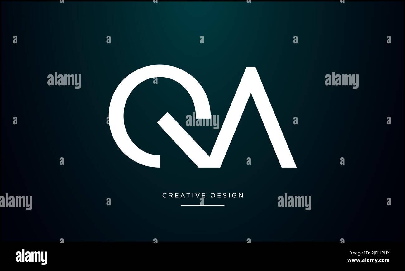 Lettere alfabetiche QA, AQ, Q o un logo dell'icona astratta Illustrazione Vettoriale