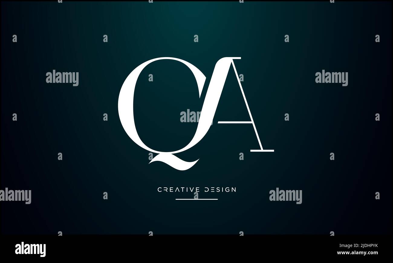 Lettere alfabetiche QA, AQ, Q o un logo dell'icona astratta Illustrazione Vettoriale