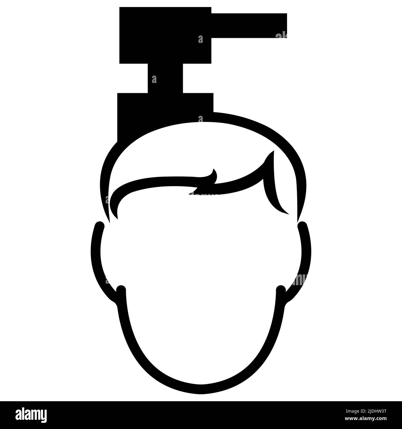 Fare attenzione al simbolo di pericolo in testa isolare su sfondo bianco, illustrazione vettoriale EPS.10 Illustrazione Vettoriale