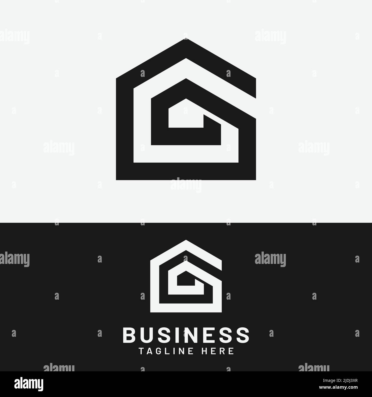 Modello di design del logo della Casa G iniziale del monogramma della lettera. Adatto per Real Estate realtor Proprietà ipotecario sviluppo della costruzione Illustrazione Vettoriale