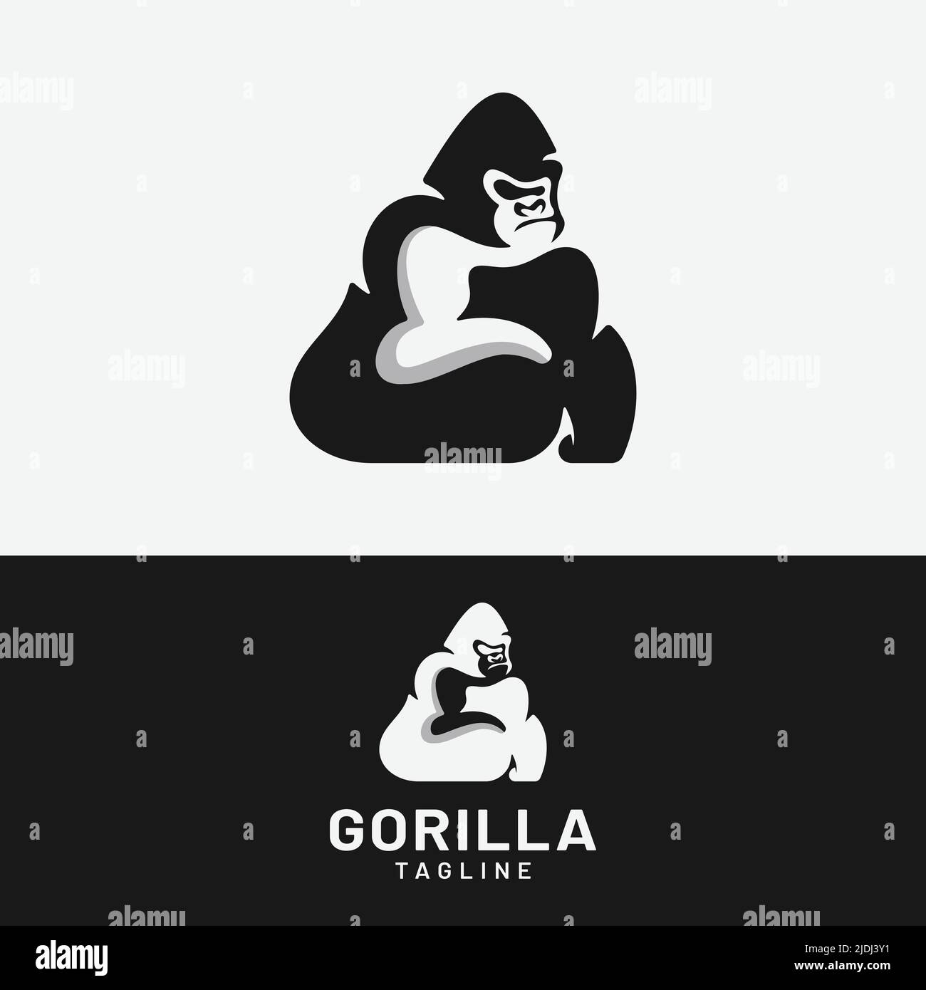 Modello di progettazione del logo lettera iniziale G Gorilla. Adatto per General Sports Fitness Finance Construction Company Business Corporate Shop Apparel etc. Illustrazione Vettoriale