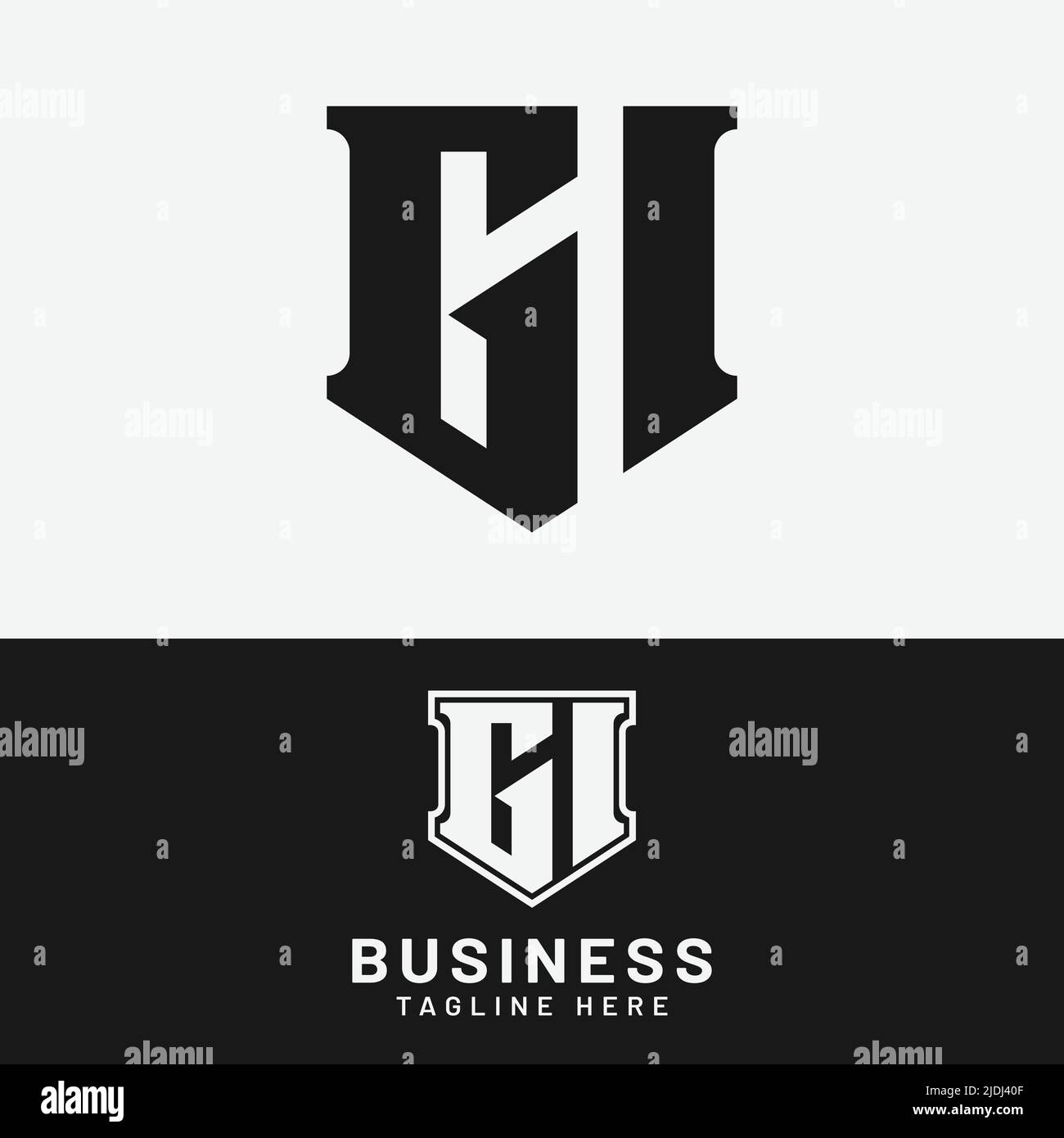G i GI IG Letter Monogram modello iniziale del logo. Adatto per General Sports Fitness Finance Construction Company Business Corporate Shop Illustrazione Vettoriale