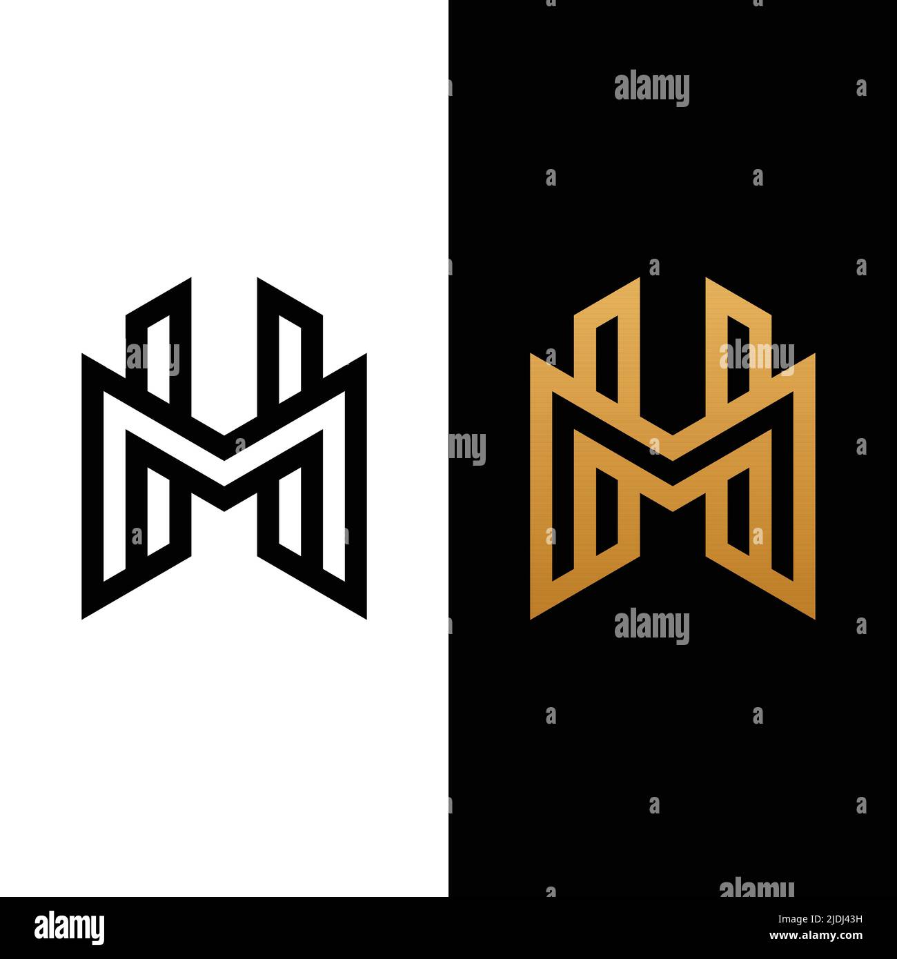 M H MH HM Letter Monogram modello di progettazione iniziale del logo. Adatto per General Sports Fitness Finance Construction Company Business Corporate Shop Illustrazione Vettoriale