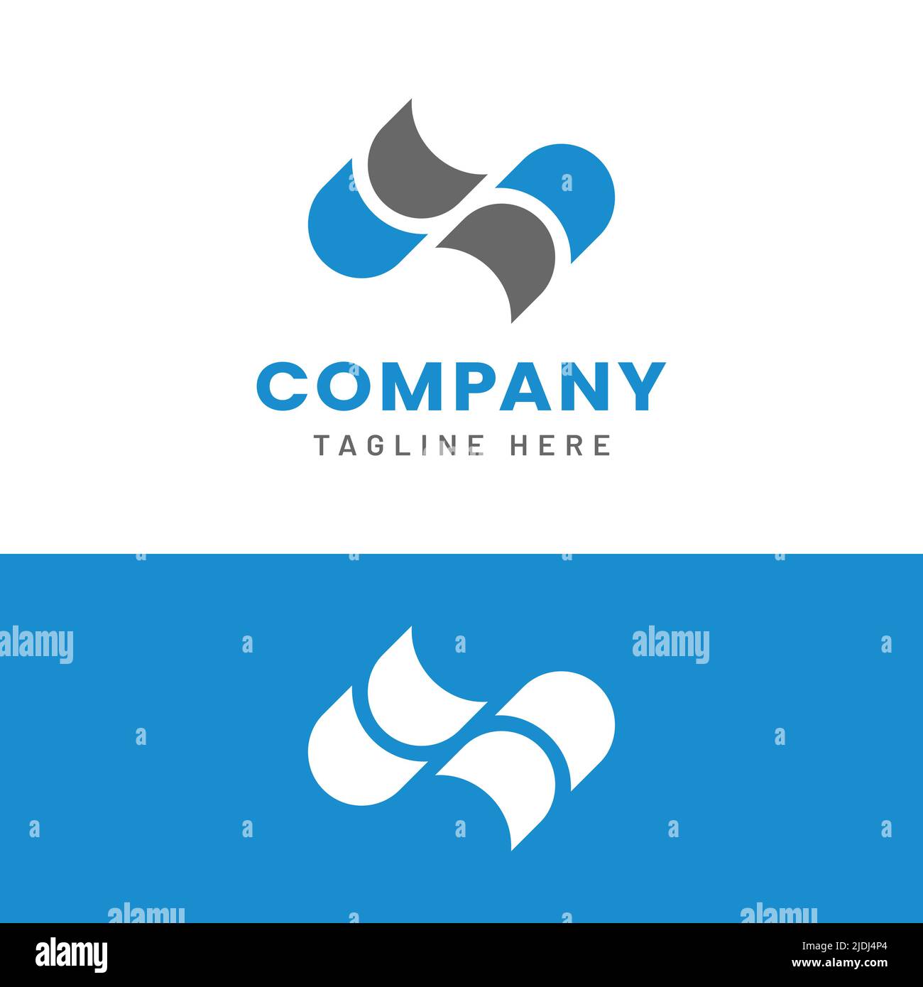Modello di design del logo della lettera iniziale S SS Wave. Modello di design del logo della corda intrecciata. Adatto per General Solution Real Estate Company Business Brand Illustrazione Vettoriale