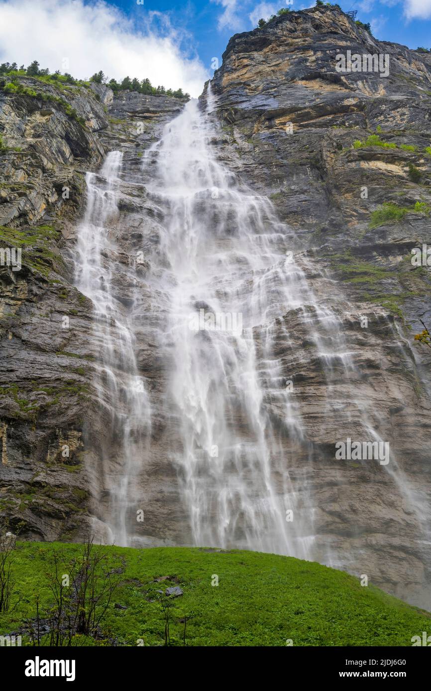 Cascata di Murgenbach, Lauterbrunnen, Canton Berna, Svizzera Foto Stock