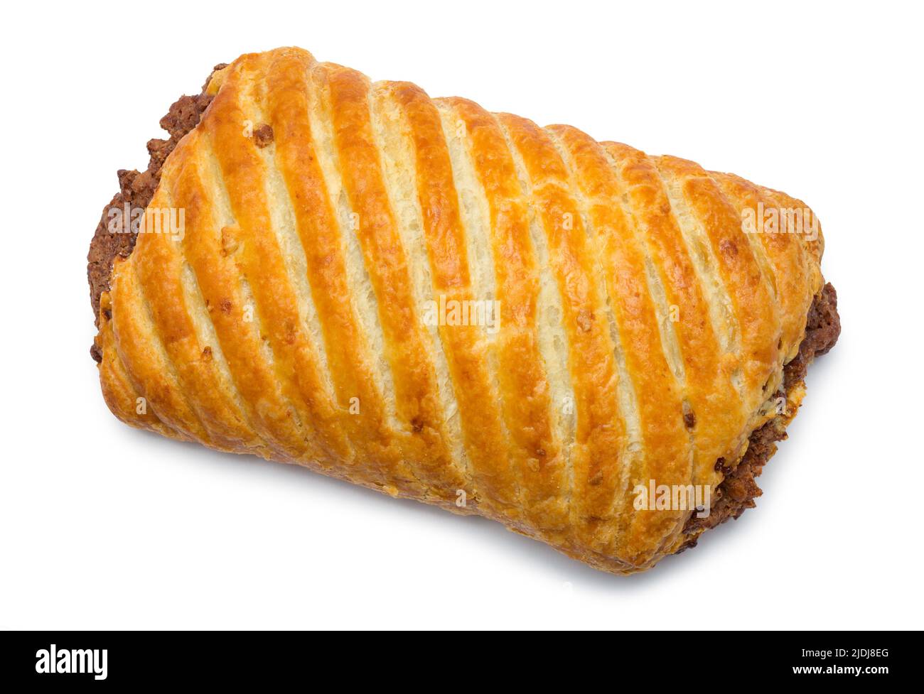 Cioccolato Studel Donut Cut out su bianco. Foto Stock