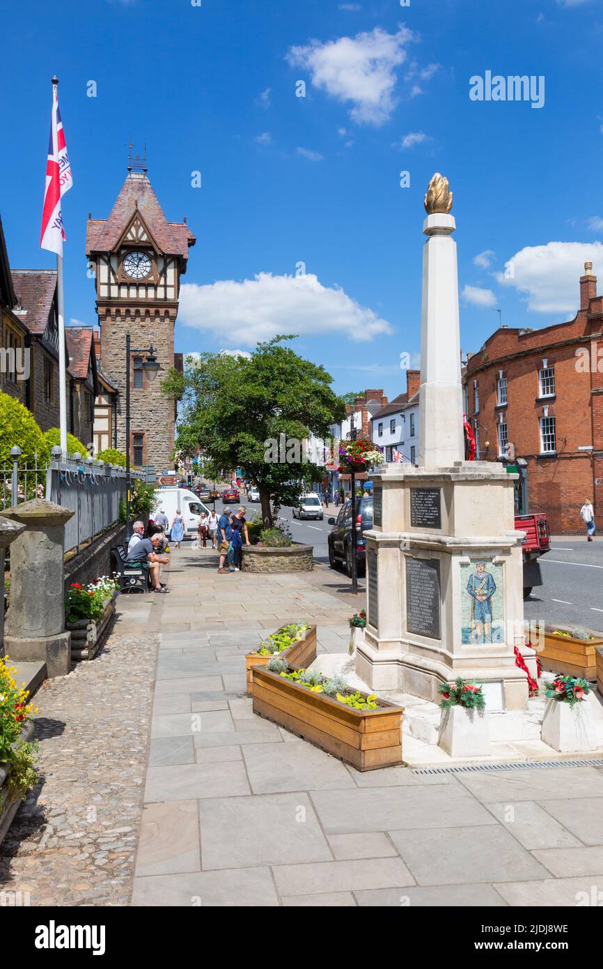 The Clock Tower, High Street, Ledbury, Herefordshire, UK 2022 Foto Stock