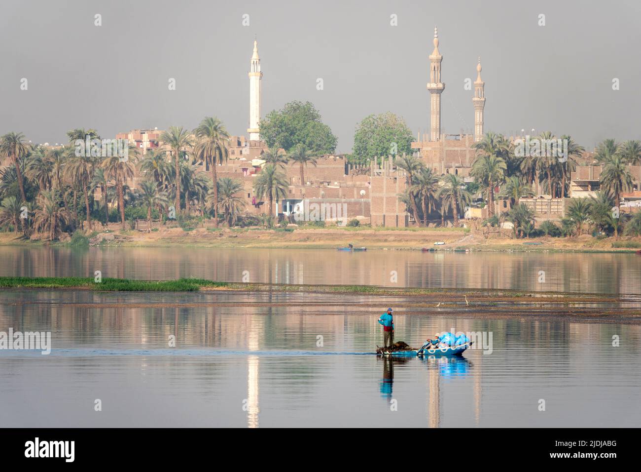 Fiume Nilo pescatori, Egitto Foto Stock