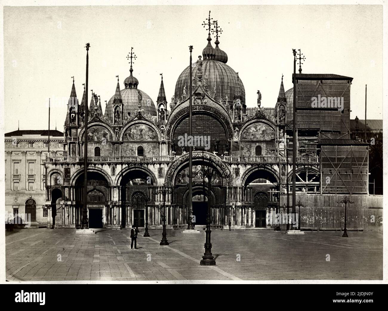 Veduta esterna della Basilica di San Marco, Venezia, Italia, 1873. Fotografia di Carlo ponti (1823 - 1893). Foto Stock