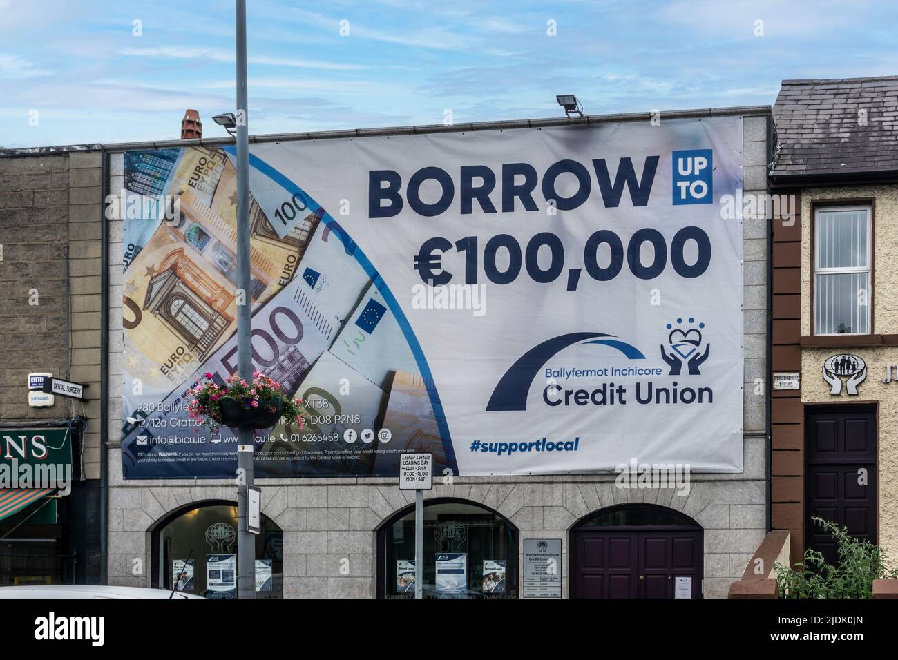 Gli uffici di Ballyfermot/Inchicore Credit Union su Grattan Crescent, Inchicore, Dublino, Irlanda. Offrire prestiti fino a € 100.000. Foto Stock