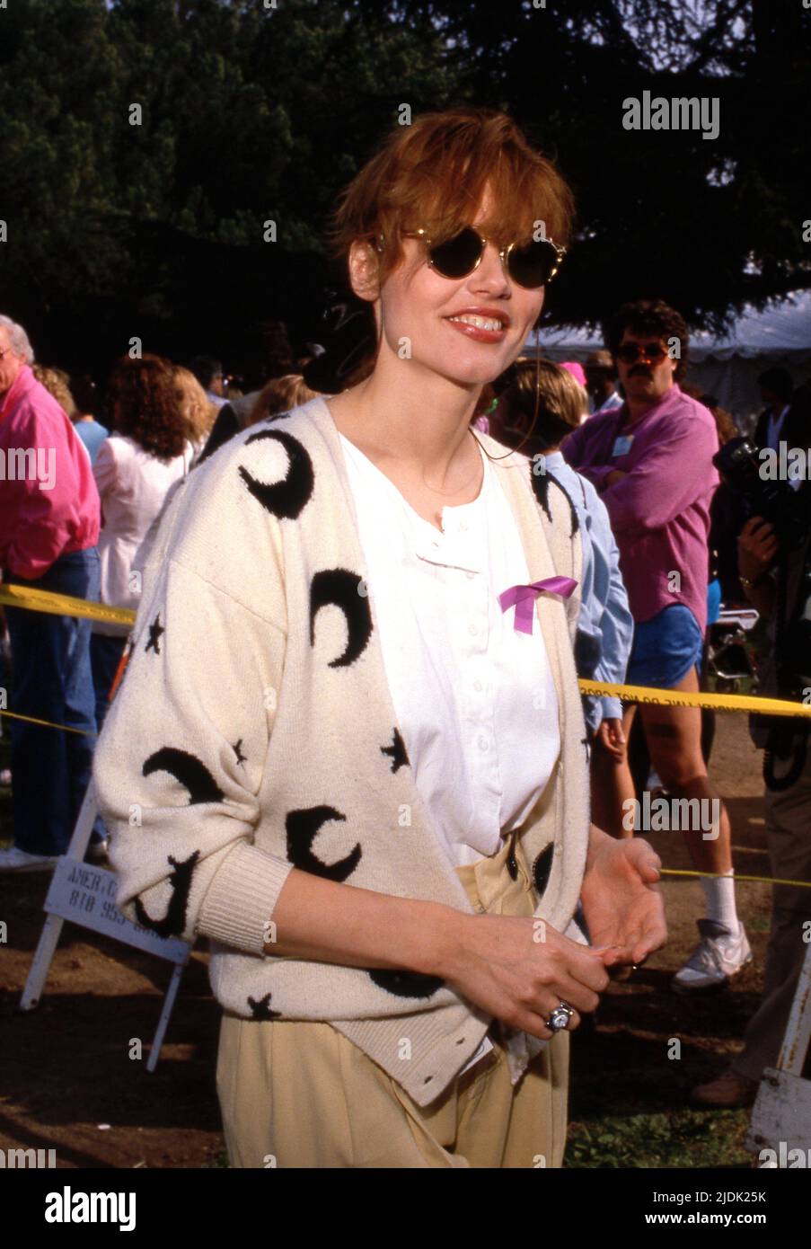 Geena Davis al Rally Mobolize for Women's Lives Pro-Choice - 12 novembre 1989 al Rancho Park di Los Angeles, California, Credit: Ralph Dominguez/MediaPunch Foto Stock