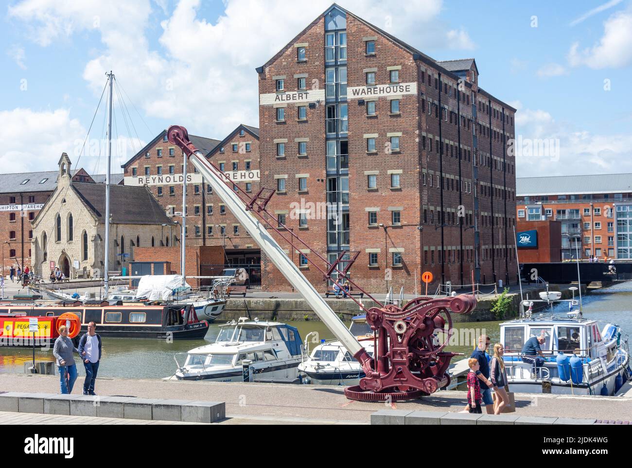 Victoria Basin, Gloucester Docks, Gloucester, Gloucestershire, Inghilterra, Regno Unito Foto Stock