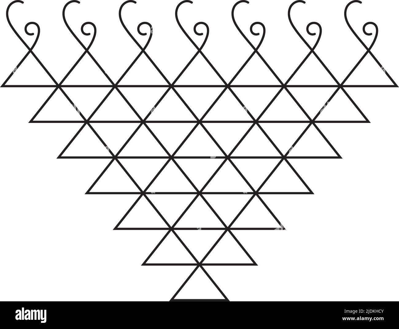 Saraswati Yantra, Saraswati simbolo vettore felice Dussehra, Vijayadashmi, simbolo sacro Illustrazione Vettoriale