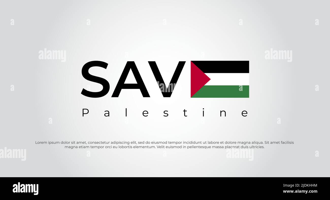 Salva Gaza, salva Palestina. Salva sfondo scritta Palestina. Salva illustrazione vettoriale concetto Palestina Illustrazione Vettoriale