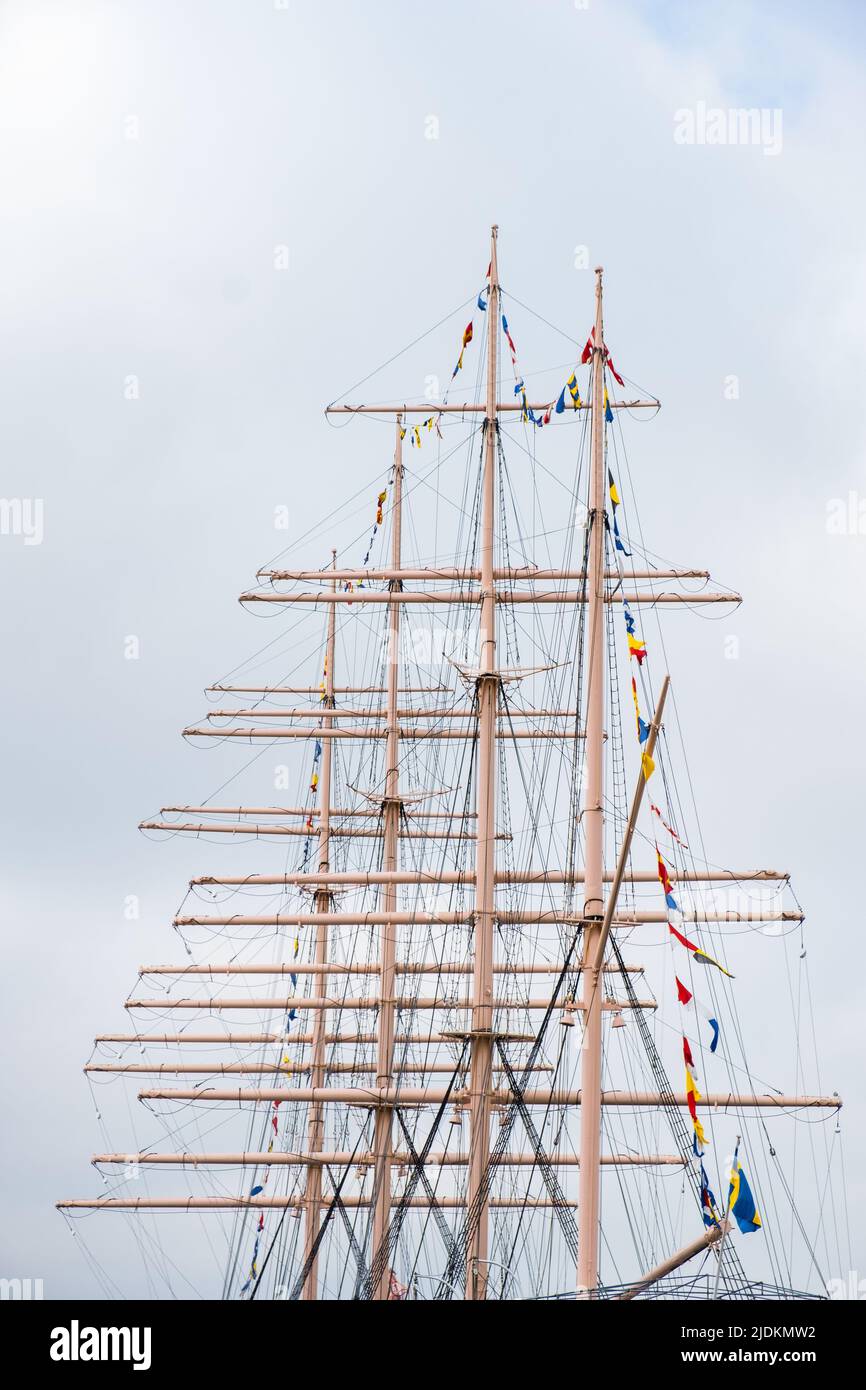 Vecchia nave a vela con quattro alberi Foto Stock