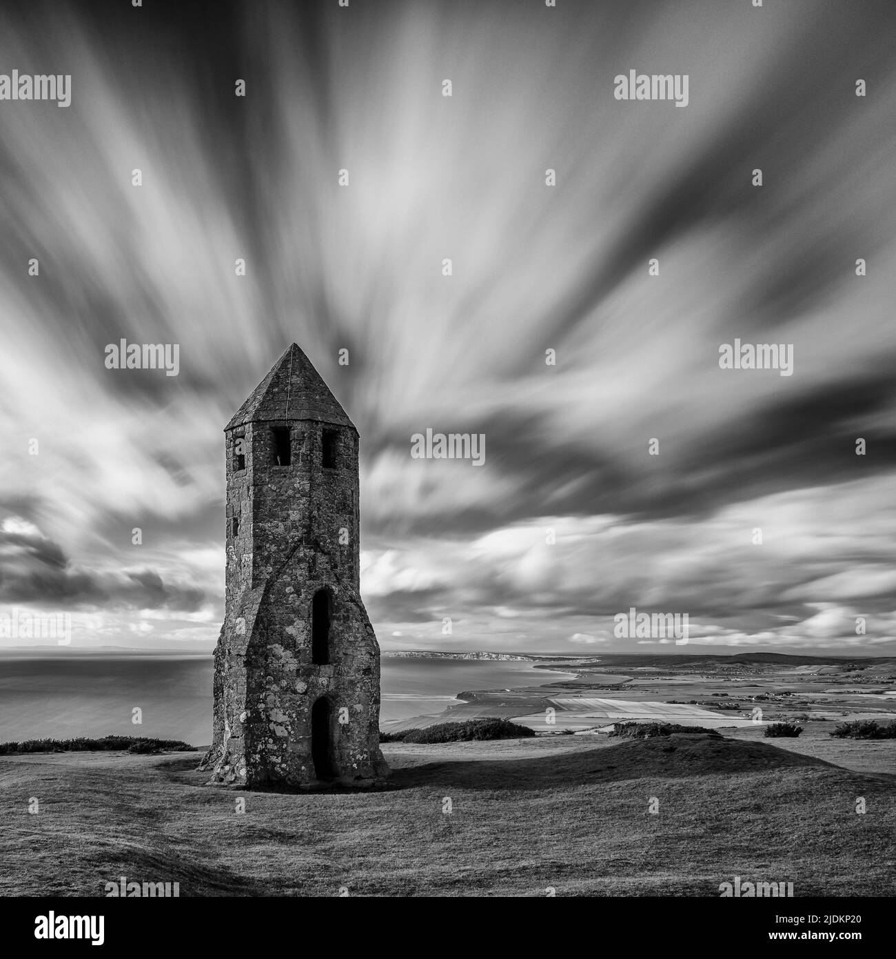 St.Catherines Oratory - The Pepperpot, St.Catherine's Down, Chale, Isle of Wight, UK Foto Stock