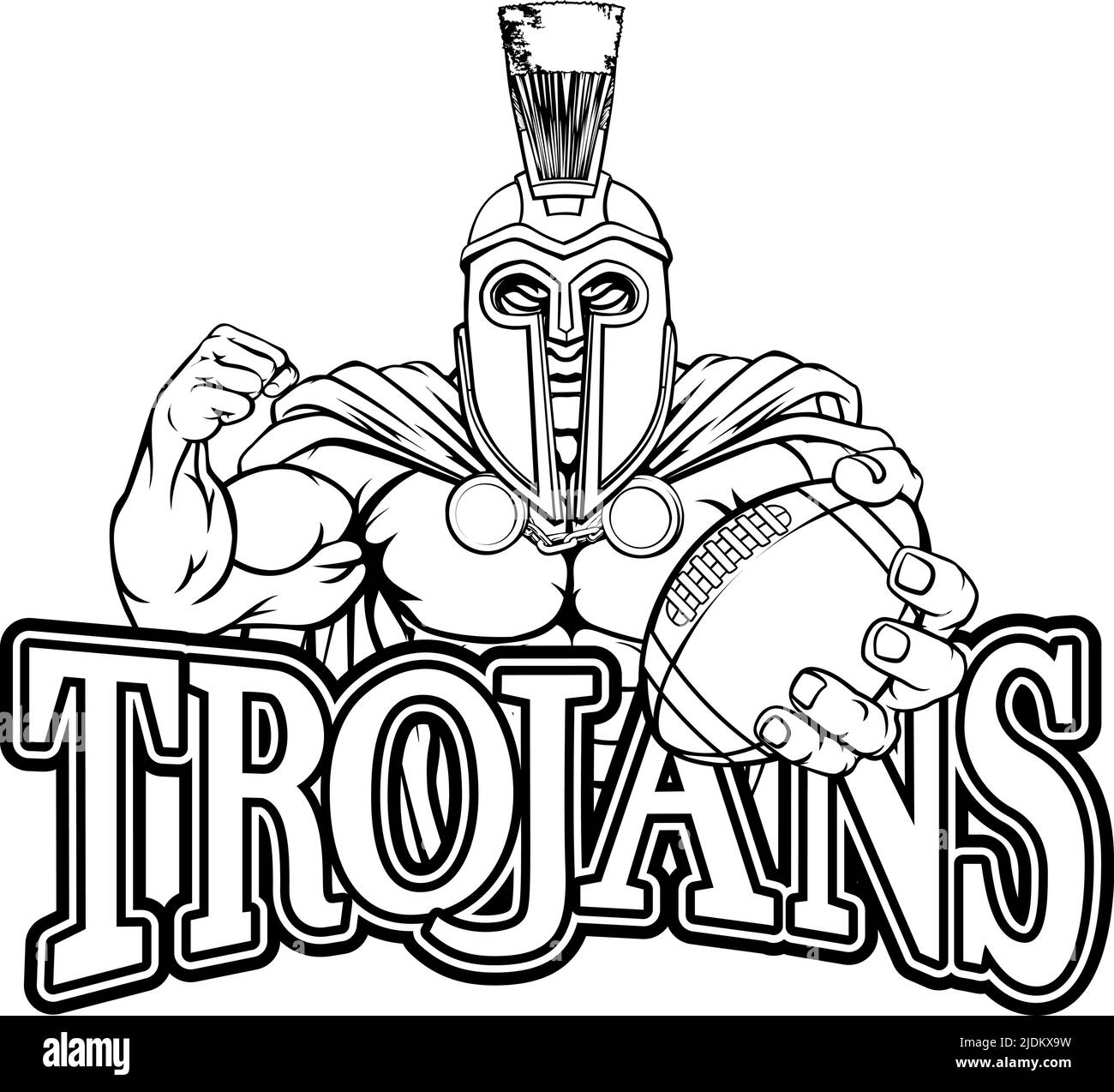 Spartan Trojan Football Americano mascotte sportive Illustrazione Vettoriale