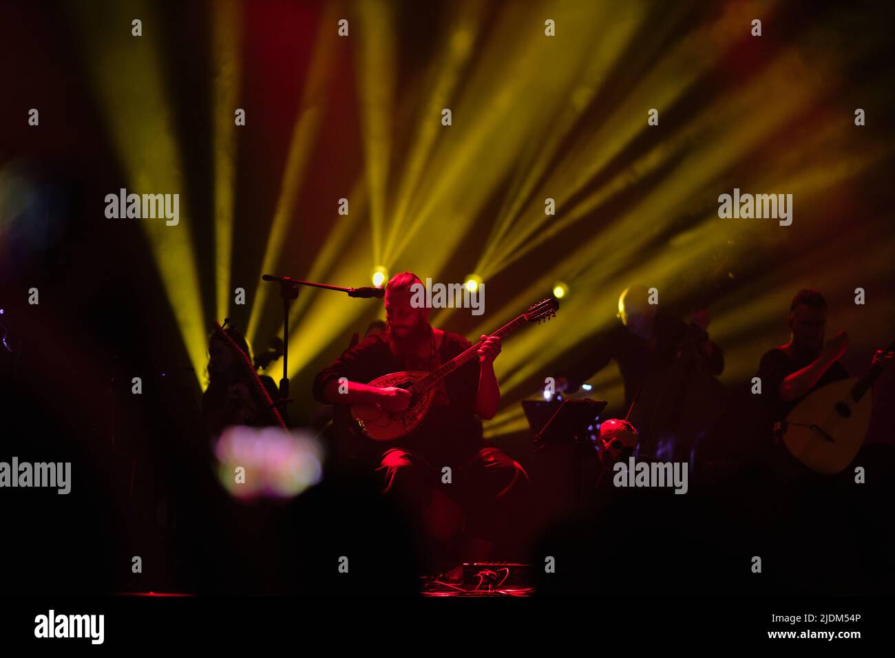 Fiera Internazionale di Poznań, Concerto della band folk metal polacca Percival al convegno di Pyrkon Foto Stock